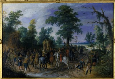 Cavalry and Infantry before a Chapel by Sebastian Vrancx